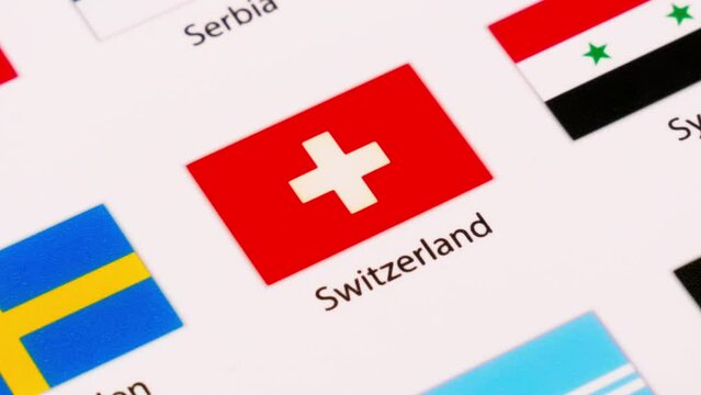 Zoom out of flags of several countries in the world with the letter "S" before it. illustrative flags video.