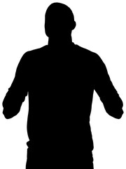 Digital png illustration of silhouette of sportsman on transparent background