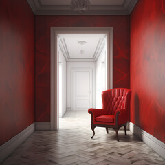 Simple Red Room Design Interior