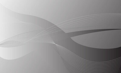 gray silver curves wave lines on gradient abstract background