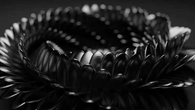 Circle of Black and White Snake Scales moving in a 3D animation