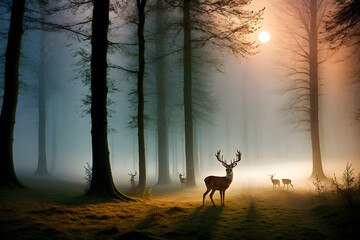 dawn,forest,sing,Fog,
windless,deer,animals
brilliant,fairy,Generative AI