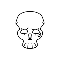 Skull icon, halloween element.