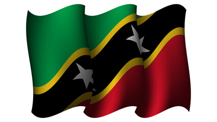 saint kitts and nevis waving flag design vector illustration