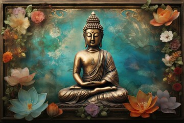 Buddha figurine frame