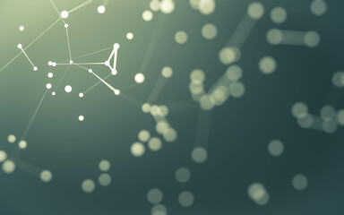 Abstract background. Molecules technology with polygonal shapes, connecting dots and lines. Connection structure. Big data visualization.