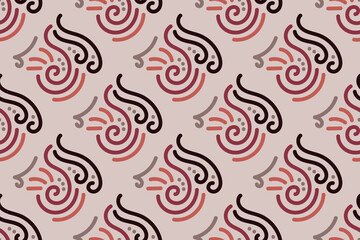 Aesthetic Contemporary printable seamless pattern with abstract Minimal elegant line brush stroke shapes and line in nude colors. Pastel boho background in minimalist mid century style vector