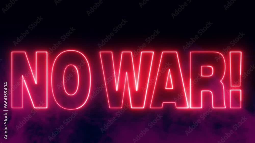 Aufkleber no war text font with light. luminous and shimmering haze inside the letters of the text no war. no 