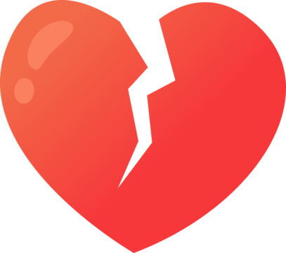 Broken heart icon isolated vector illustration