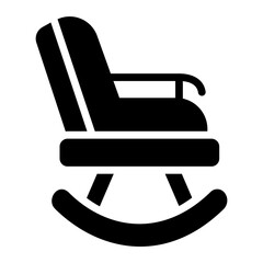 rocking chair Solid icon - obrazy, fototapety, plakaty