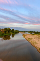 View from Pont de Pouilly-sur-Loire bridge 496 km from the source and 496 km from the mouth of the...