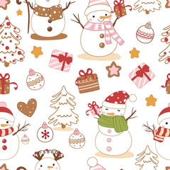 Festive Christmas Seamless Pattern Illustration
