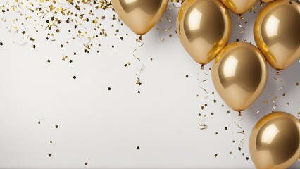background with gold balloons  copy space