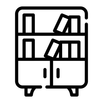recommend clip art: bookshelf Line Icon