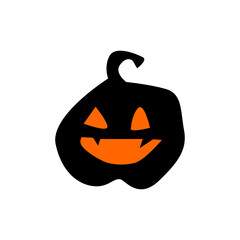 Horror pumpkin icon, halloween element.