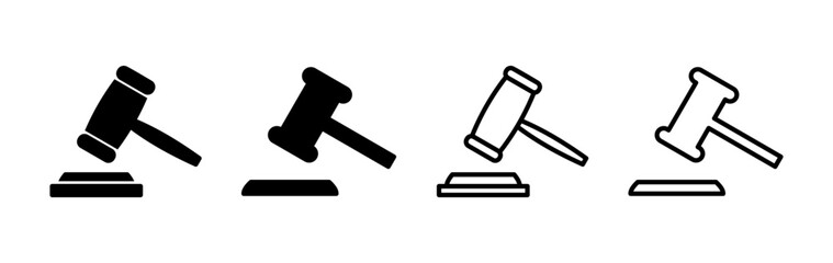 Gavel icon vector. judge gavel icon. auction hammer