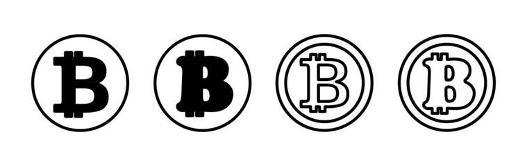 Fototapeta premium Bitcoin icon vector. payment symbol. Cryptocurrency logo.