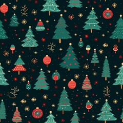 Festive Christmas Seamless Pattern Illustration