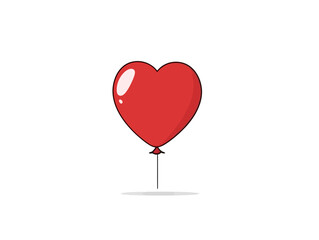 Doodle Red balloon, cartoon sticker, sketch, vector, Illustration, minimalistic