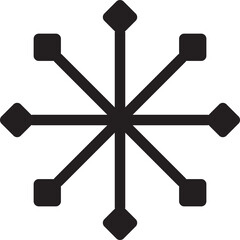 Snowflake icon vector isolated.