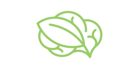 logo design combining the shape of a brain with leaves.