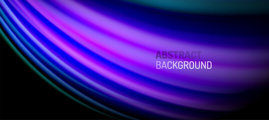 Rainbow color wave lines on black. Techno or business abstract background for posters, covers, banners, brochures, websites
