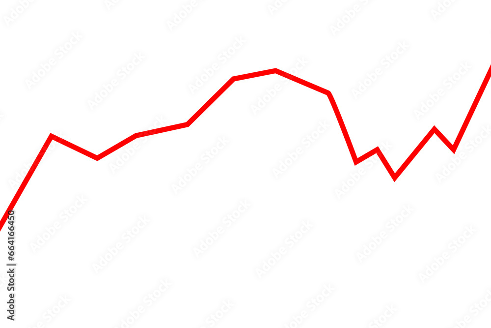 Poster digital png illustration of red line from a line chart on transparent background