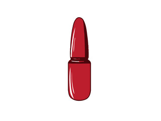 Doodle Red nail polish, cartoon sticker, sketch, vector, Illustration, minimalistic