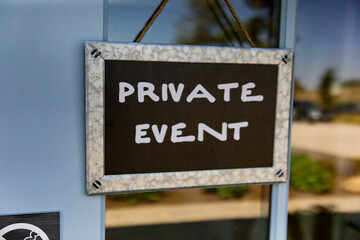 Private Event Sign at Wedding Party Celebration