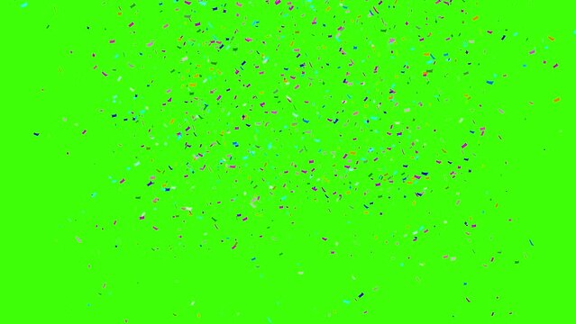 birthday celebration confetti, congratulations animated greeting background greenscreen rainbow red blue usa