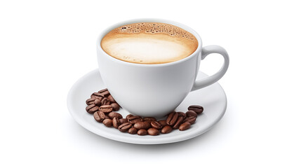 Obraz premium hot coffee on white background.