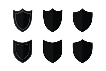 vector large collection of shield icons and symbols - obrazy, fototapety, plakaty