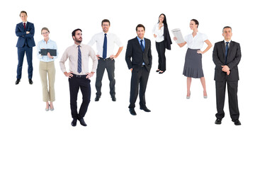 Obraz premium Digital png photo of back of diverse business people standing on transparent background