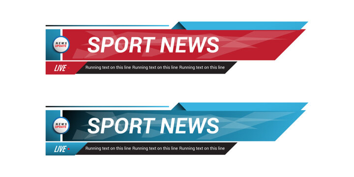 Lower third template for TV banners, bars for live news and sport channels, streaming and broadcasting. Collection of lower third for video editing isolated on white background. Vector