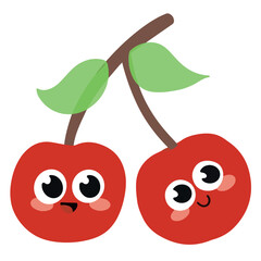 Cherry doodle vector illuatration