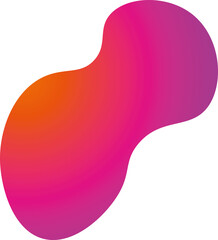 Digital png illustration of purple and orange abstract shape on transparent background