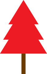 Digital png illustration of red christmas tree symbol on transparent background