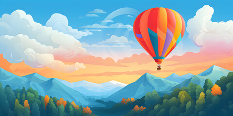 Balloon in the sky illustration background