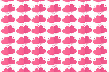 Digital png photo of pink pattern of repeated hearts on transparent background