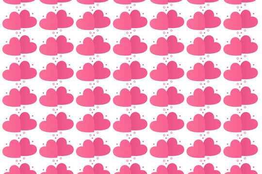 Digital png photo of pink pattern of repeated hearts on transparent background