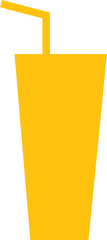 Digital png illustration of yellow glass with straw on transparent background