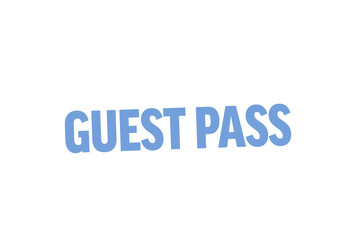 Digital png illustration of guest pass text on transparent background