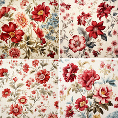 seamless floral pattern ornamental ornate tile rose artwork textile print textured watercolor romantic material fabric