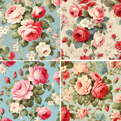 feminine ornamental ornate repeat canvas rose trendy artwork textile watercolor romantic background