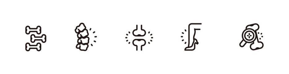 Simple icon set of bones.