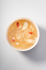 A bowl of sweet and refreshing white fungus syrup, a Cantonese dessert