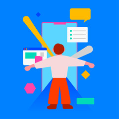 Male character sitting inside a folder