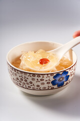 A bowl of sweet and refreshing white fungus syrup, a Cantonese dessert