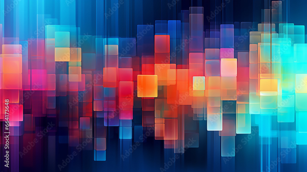 Aufkleber abstract colorful 3d square gradient background. geometric modern design. rainbow of colorful blocks