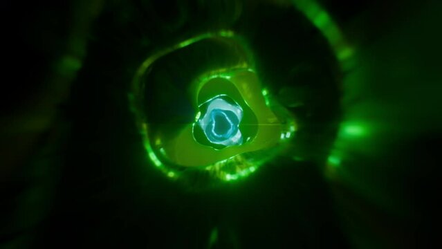 Wormhole Tunnel Loop in dark green with blue center